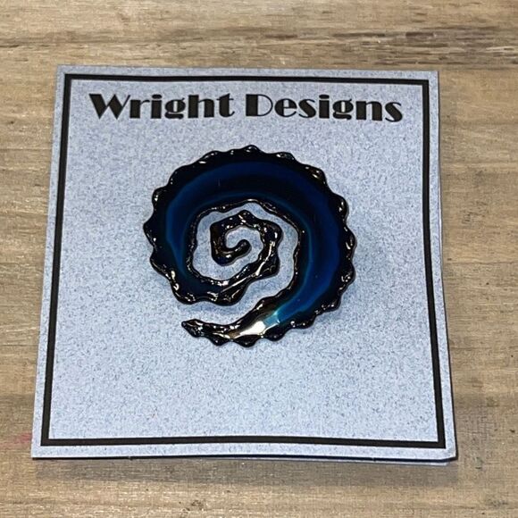 Original Brooch By David Wright Custom Made From ChromePlate NWT - Picture 8 of 9